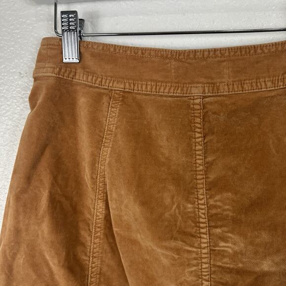Madewell Skirt Women Size 0 Velveteen Snap Mini Brown Pumpkin Spice Western Boho - Picture 6 of 11